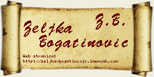 Željka Bogatinović vizit kartica